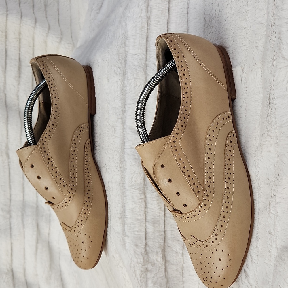 Steve Madden "Trouser" Oxford Laceless Shoes Tan Size 7 - Picture 3 of 8